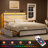 Antioch Bed Frame with 4 Drawers & Storage Headboard, Stable Bed with LED Light & Charging Station, No Box Spring Needed-1068355485-1067646711