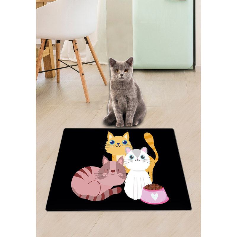 Tapis de litière antidérapant pour chat, 100% PVC, 15,7 po x 23,6 po | Lavable à la machine, facile à nettoyer, conception durable | Parfait pour garder les planchers propres et sans odeur