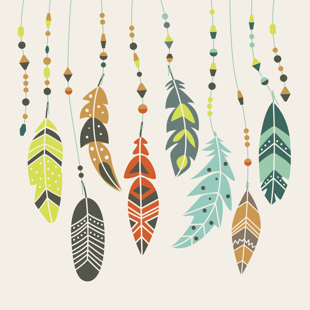 Leinwandbild Ethnic Feathers von Qvasimodo