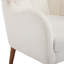 Fauteuil à dossier haut en tissu ivoire blanc avec coussins épais - Chaise longue confortable et élégante