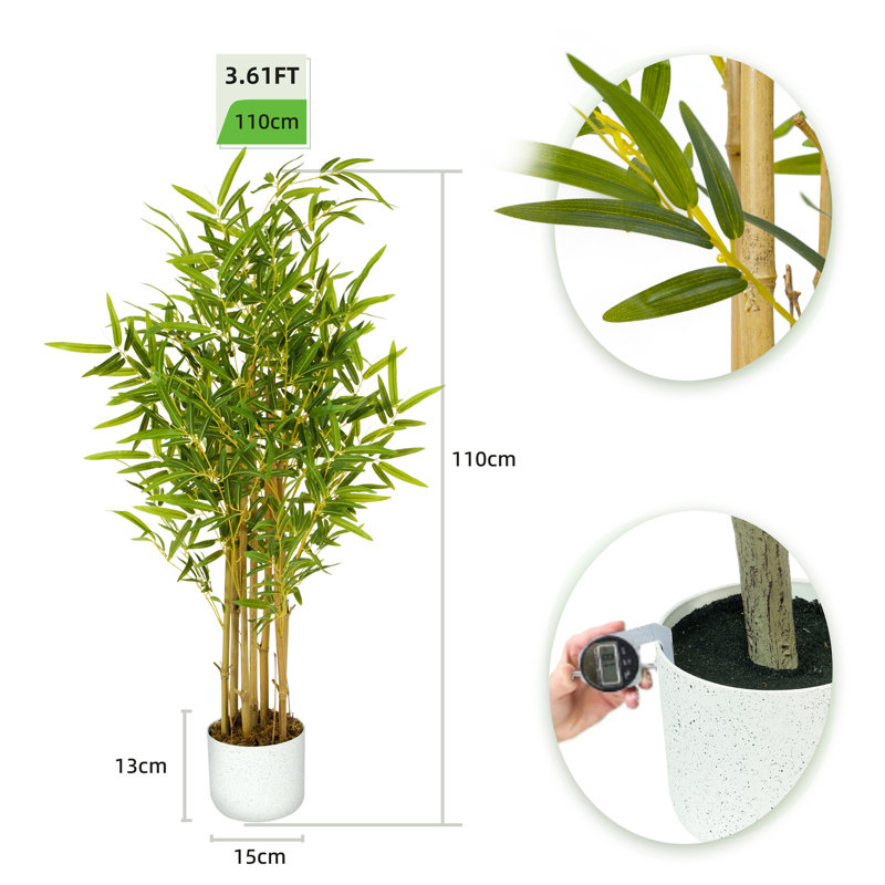 Anilya Faux Bamboo Plant, 110cm H  x 30cm W  x 30cm D