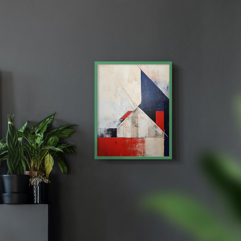 Paysages de la série CV III - reproduction encadrée de qualité supérieure - prête à être accrochée - aucun clou requis, Vert