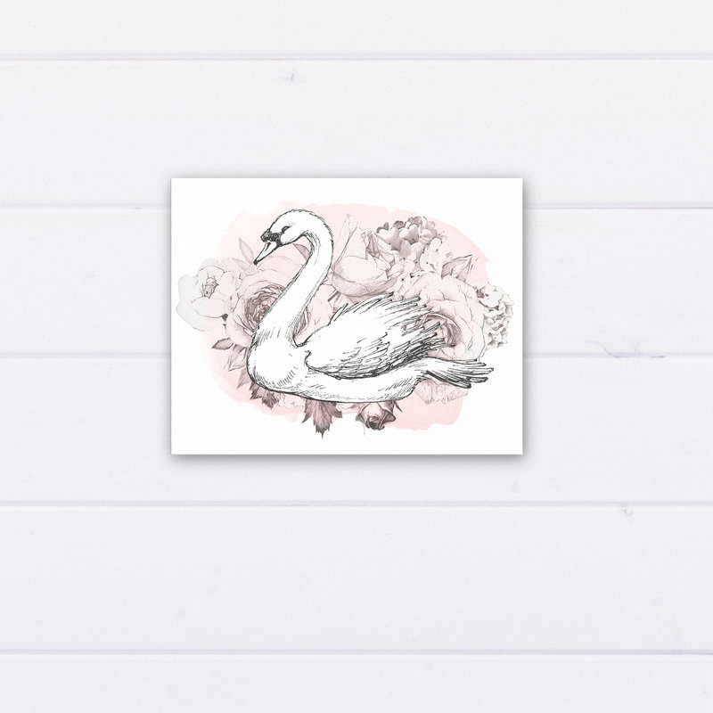 « floral swan », reproduction d’impression sur toile tendue