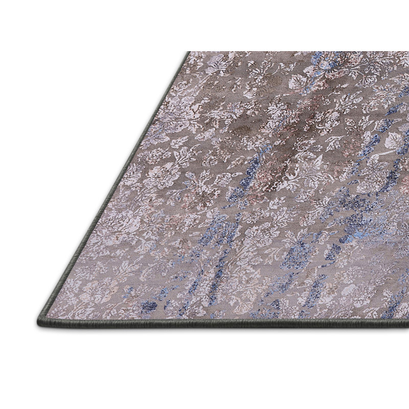 Tapis gris / brun / bleu Hyler, Rectangle 7 pi x 9 pi