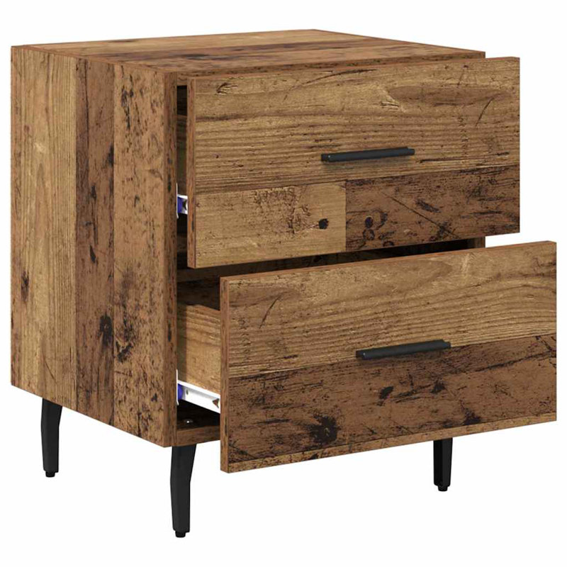 Bedside Cabinet 40 X 35 X 47.5 Cm Engineered Wood, Old Wood