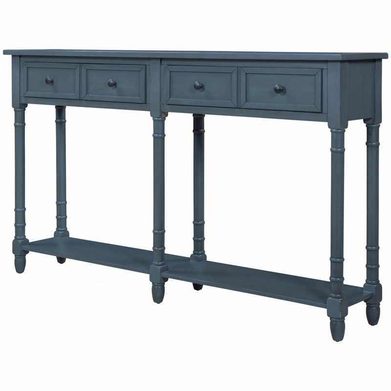 Canapé console, facile à assembler avec deux tiroirs de rangement et une tablette inférieure pour le salon, le vestibule