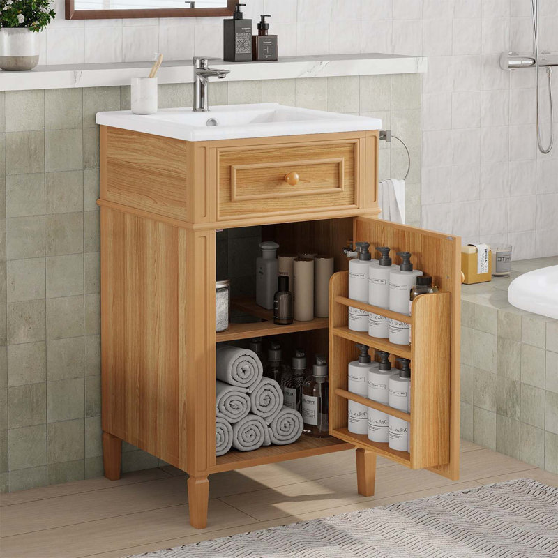 Meuble-lavabo en bois 20 po avec lavabo
