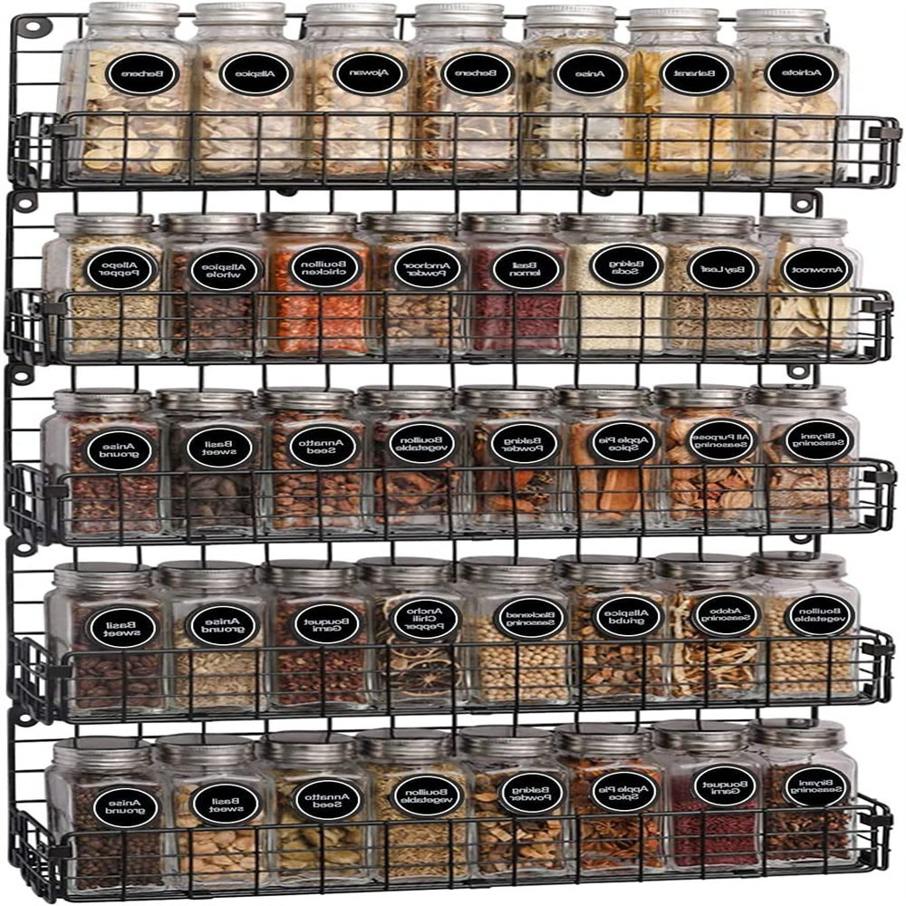 Prep Sto Rade Racks Prep & Savour Organizer Wall Mounted 5-Tier Stackable Hanging Spice ...