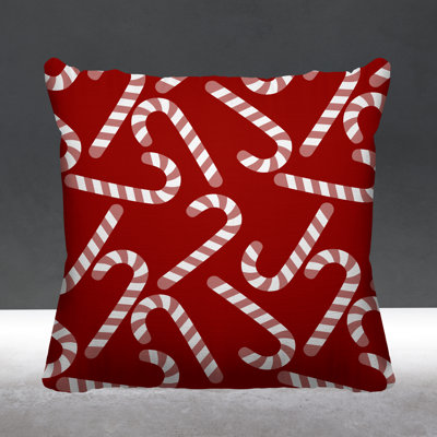 Christmas Candy Cane Indoor/Outdoor Throw Pillow