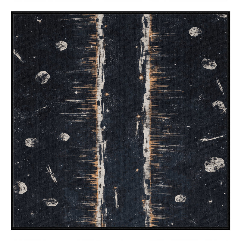 Tapis gris lavable à la machine, Carré 7 pi