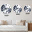 Horloge murale moderne abstrait noir et blanc argenté-886708248