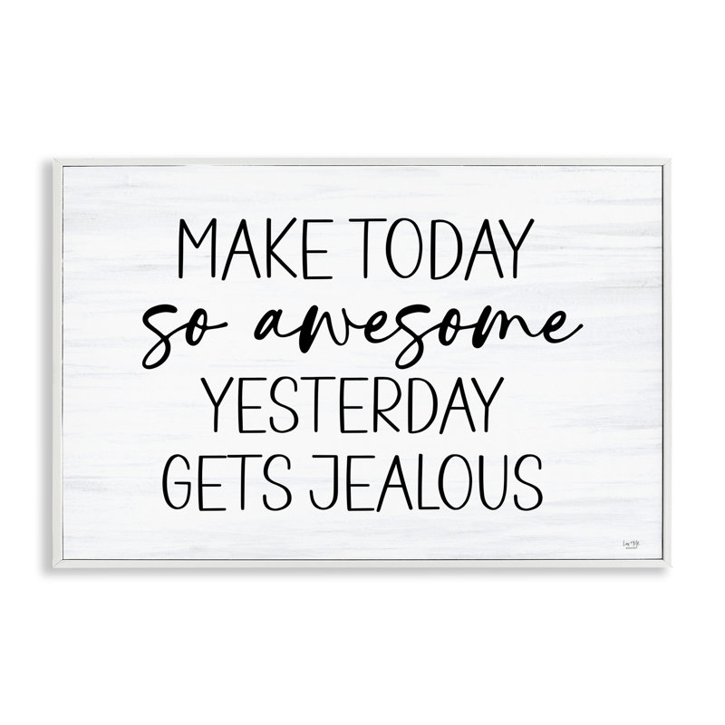 Giclée encadrée «Today So Awesome Hier» par Lux + Me Designs, H 16 po x l 24 po, Giclée encadrée blanc bord de mer