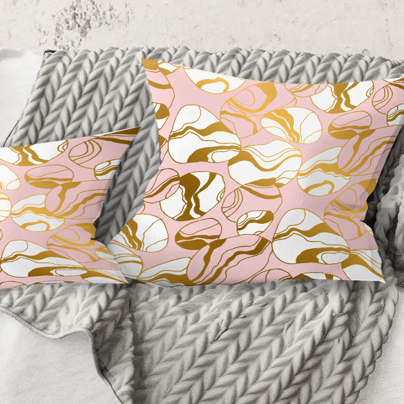 Coussin Golden Marble II - Mid-Century Modern, 16 po x 1 po