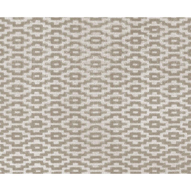 Hand Knotted Geometric Area Rug in Sand/Ivory, Rectangle 6' x 9'