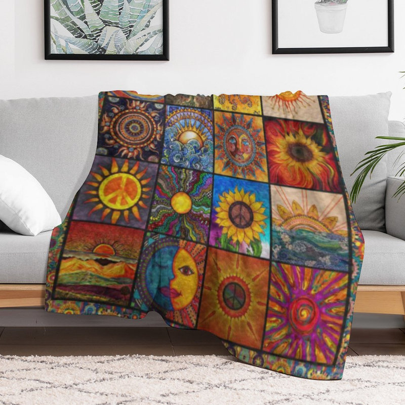 Jeté en flanelle Sun and Moon, 50 x 60 po