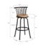 Agda Upholstered Counter Stool with Metal Frame-34078030