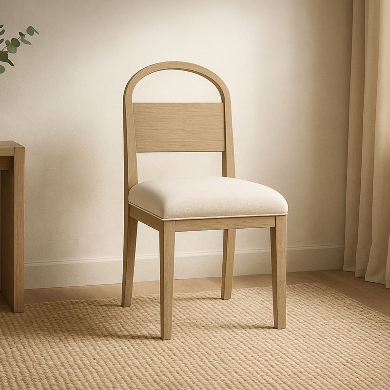 Chaise en bois à dossier arqué (ensemble de 2)