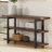 Rundell 48" Wide Rustic Industrial Solid Wood And Metal Frame Media Console Table With 2 Shelves-1281924108