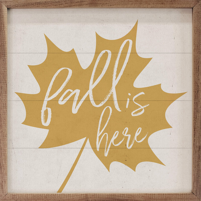 Fall Is Here Gold Leaves - blanc, H 16 po x l 16 po