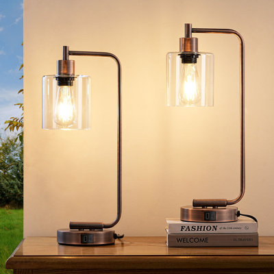 19 '' Dimmable Table Lamp With Usb And Touch Control (Set of 2)
