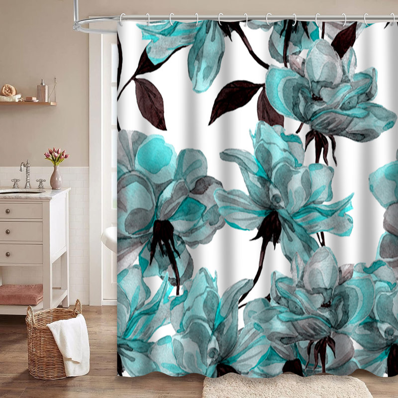 Rideau de douche avec 12 crochets, L 72 po x l 84 po