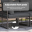 Vidaxl Garden Sofa Set With Cushion 7 Pcs Black Aluminium