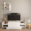 Meuble télé moderne blanc avec tablette murale, 47,2 x 14,2 x 12,4 pouces | 100% panneau de particules enduit de mélamine, épaisseur: 0,7 pouce | Plusieurs tablettes, conception à fixation murale | Solution de rangement élégante pour le salon