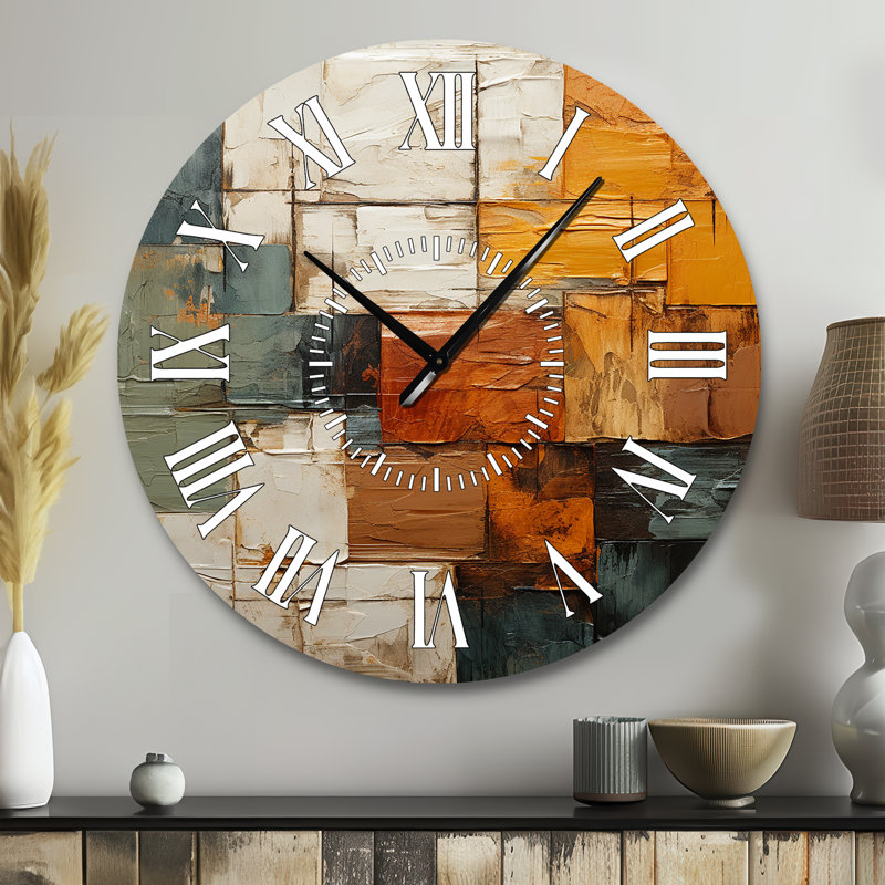 Horloge murale Hardedge Art Earthy Euphony I, Grand