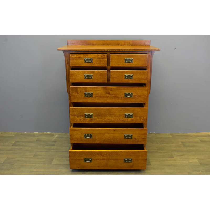 Racyn Solid Wood 45'' W 8 - Drawer Dresser