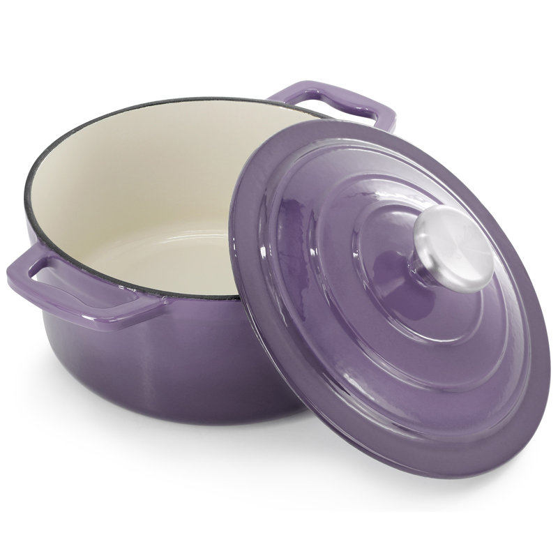 Casserole en fonte émaillée MegaChef, Mauve