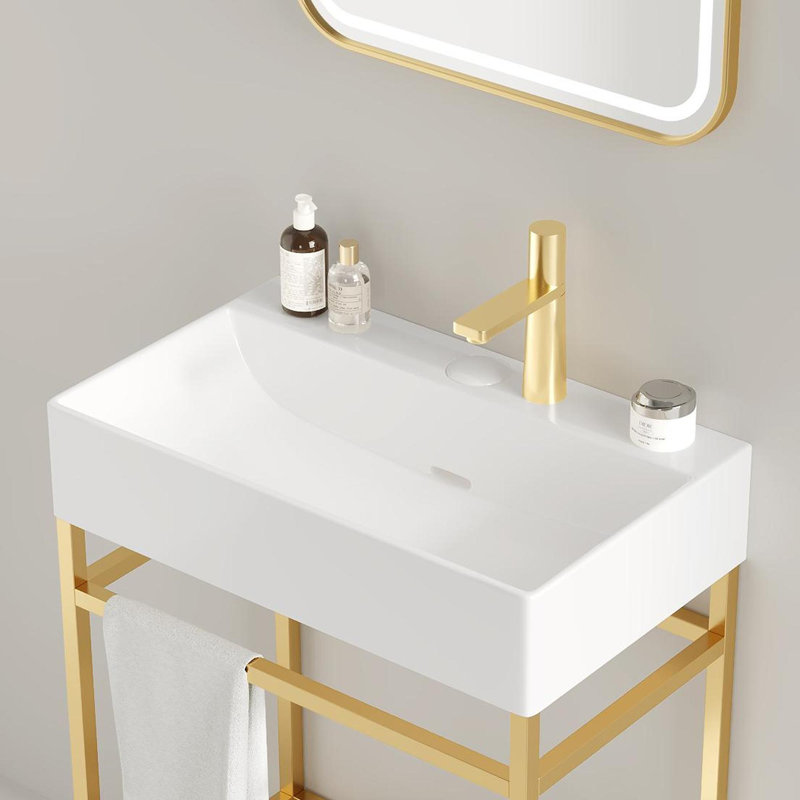 Meuble-lavabo 24 po avec lavabo en céramique, Rouge