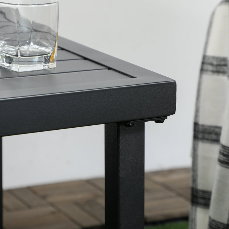 Noelli Square Metal Outdoor Side Table With Umbrella Hole , 51cm cm W 51cm cm D