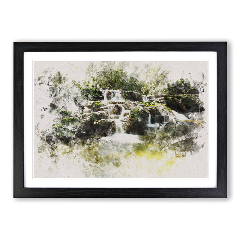 Forest Stream Vol.2 - Framed Print, 65cm H x 90cm W x 2cm D, Black