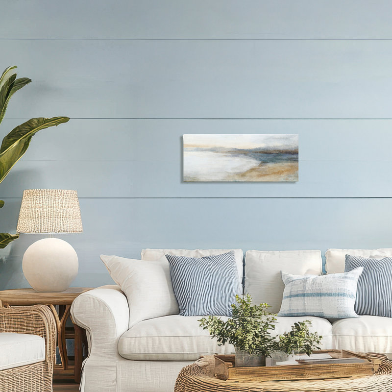 Toile abstraite côtière, design par Hannah Dawson, H 10 po x l 24 po