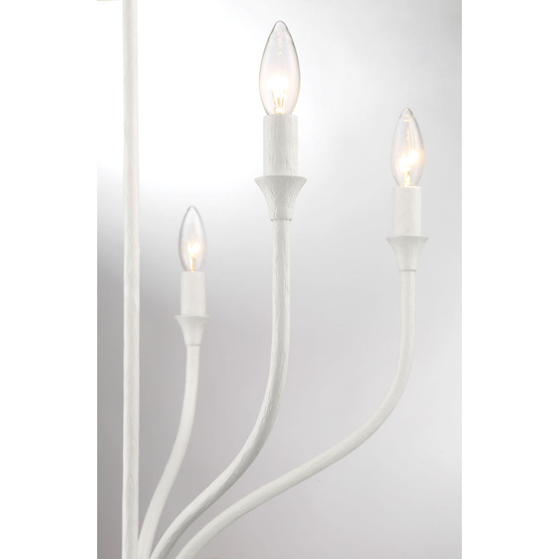 5-Light White Contemporary Statement Chandelier