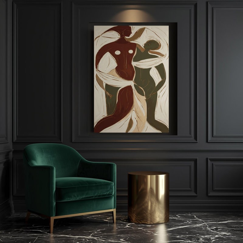 Art abstrait abstrait sur toile beige, H 36 po x l 24 po