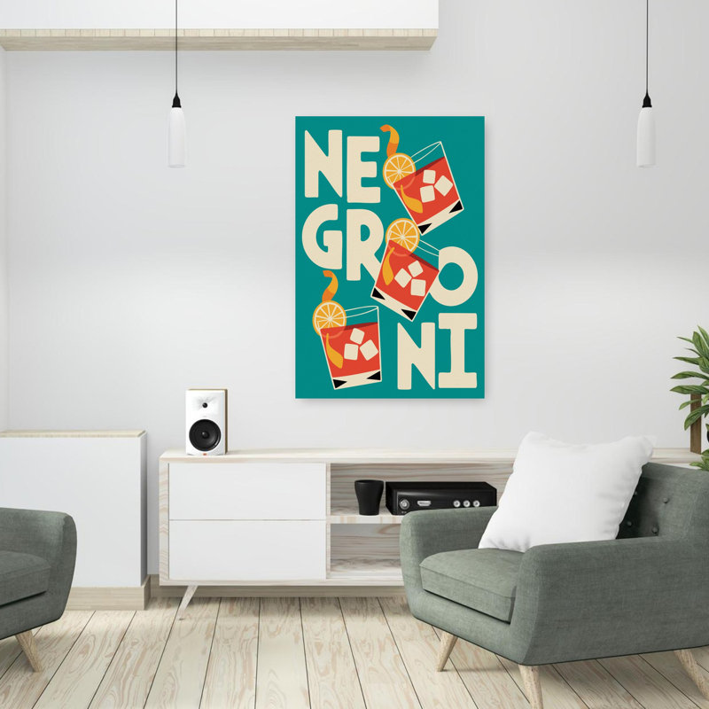 Art rétro rétro rétro classique de Negroni, H 36 po x l 24 po