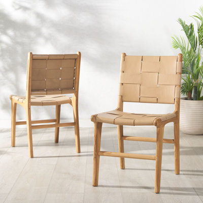 Yvona Woven Leather Dining Chair