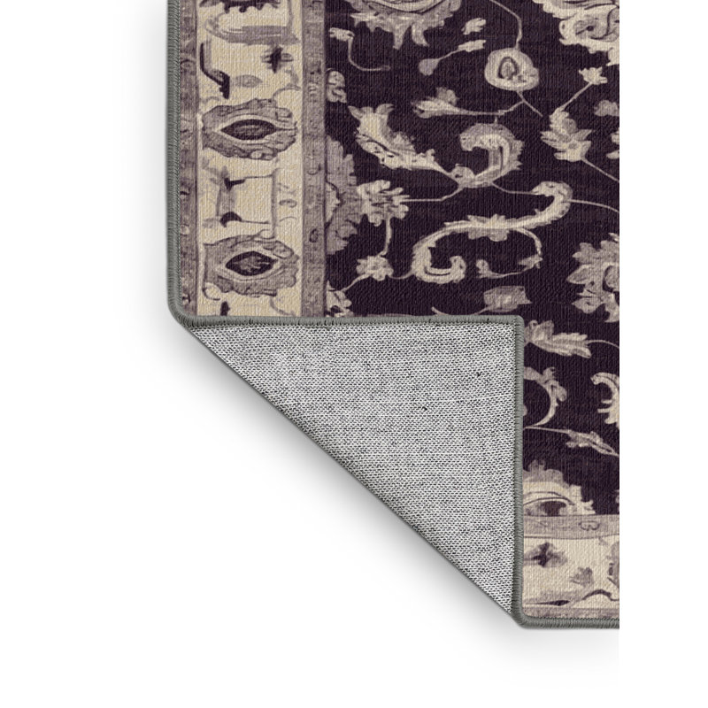 Tapis brun lavable à la machine, Rond 8 pi