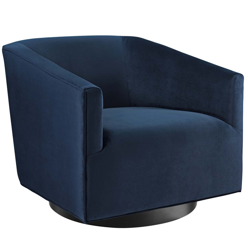 Chaise pivotante Twist, Velours bleu minuit