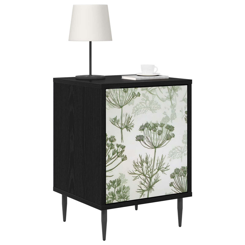 36cm W Engineered Wood Bedside Table
