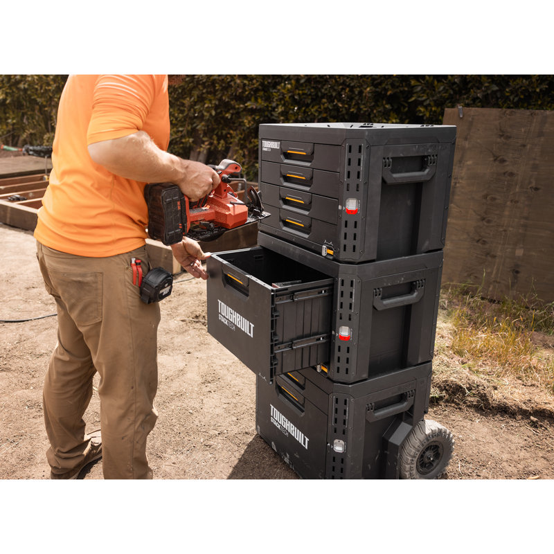 Boîte de rangement StackTech à 1 tiroir verrouillable, organisateur d'outils et d'équipement en plastique