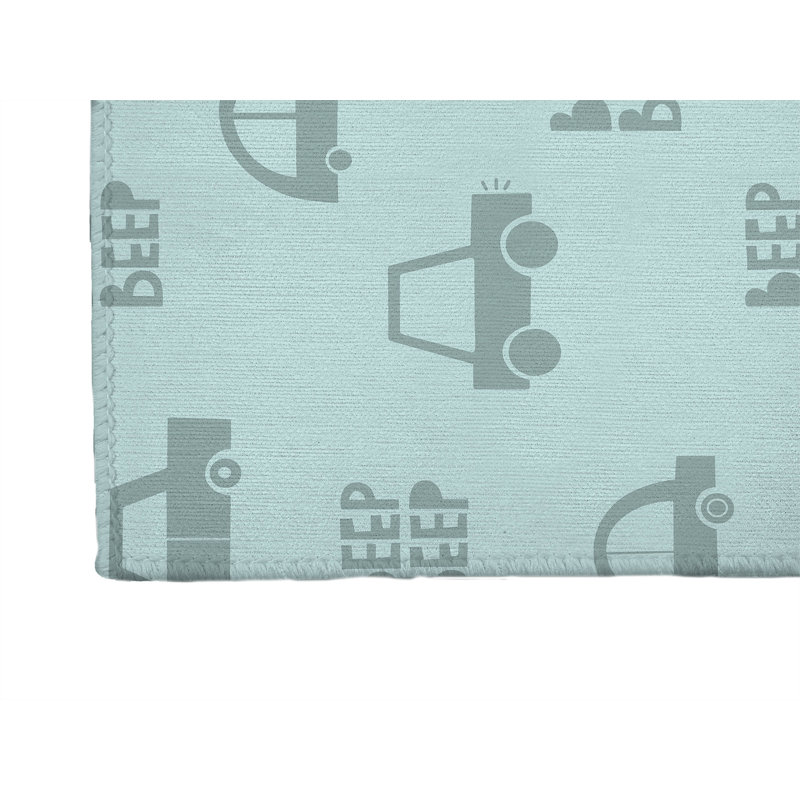 Beep Kids Play Mat, Rectangle 4' x 6', Light Blue
