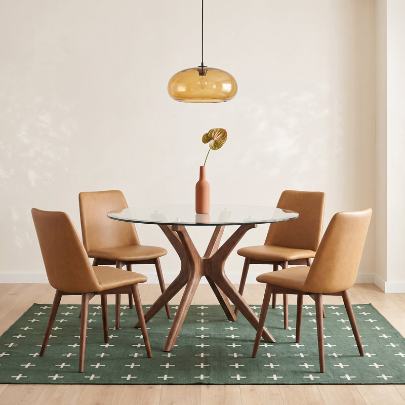 Geary Round Glass Top Dining Table