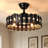 17.8" 7-Blade Glam Crystal Black Metal Cage Ceiling Fan with Light, Reversible DC Motor, Remote Control, Height Adjustable