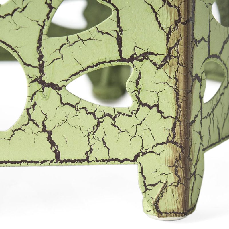 Table d'appoint de patio avec plateau hexagonal et base en métal, Vert