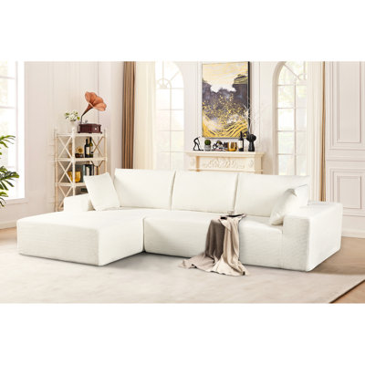 Canapé modulaire en velours côtelé convertible à 4 places, rembourrage en mousse complète, aucun assemblage requis, plusieurs configurations pour des espaces de détente avec support ergonomique en velours côtelé, siège, pour une utilisation à long terme à la maison