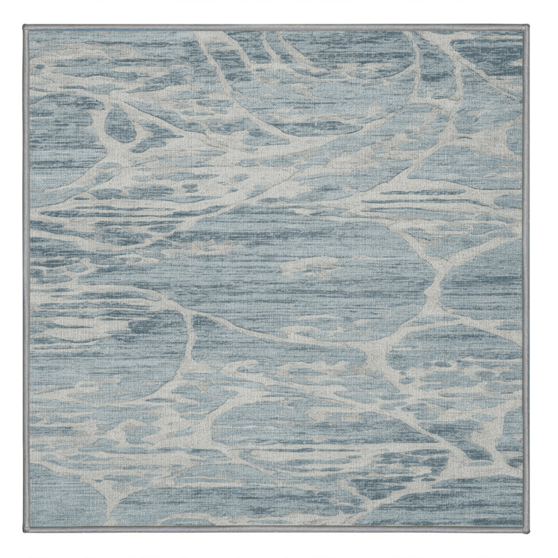 Tapis abstrait gris lavable à la machine, Carré 3 pi