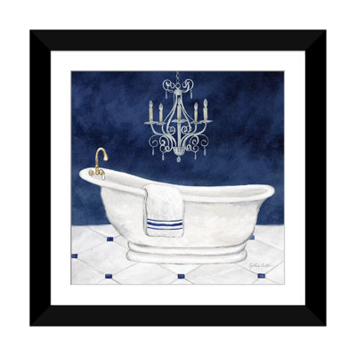 " Navy Blue Bath I " by Cynthia Coulter Painting Print
