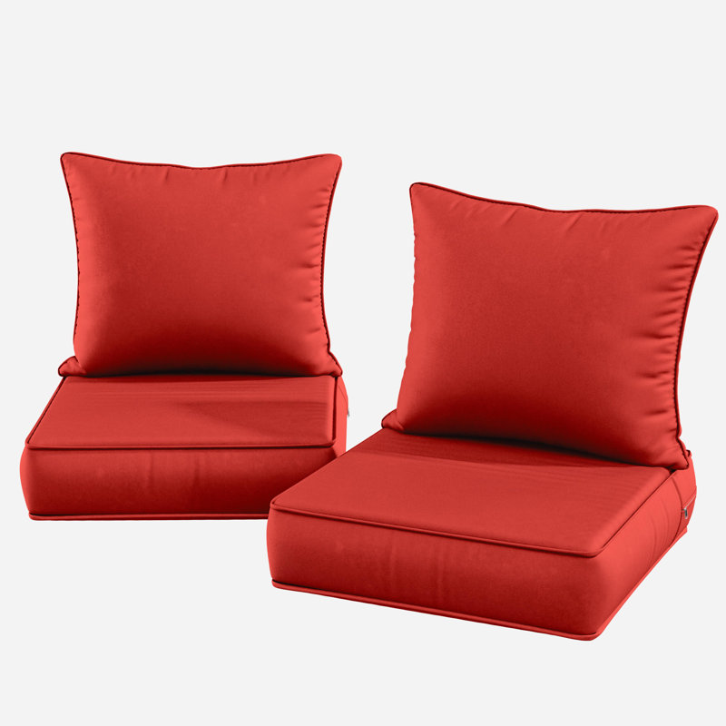 Coussin de siège / dossier d'extérieur, Rouge, L 24 po x P 24 po